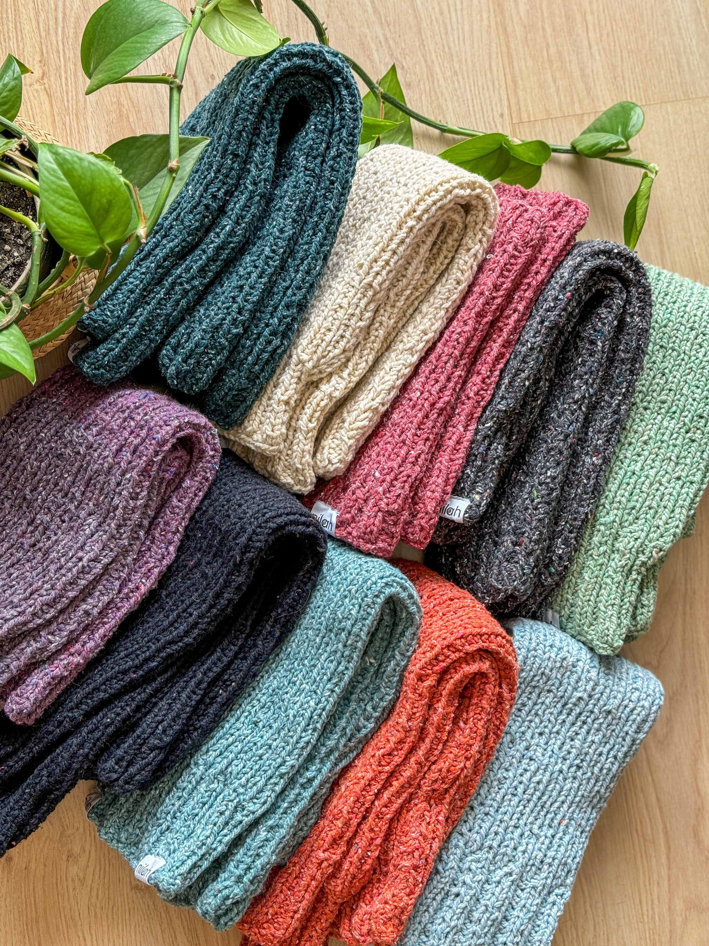 Polainas de lana de ropa reciclada - 60 cm