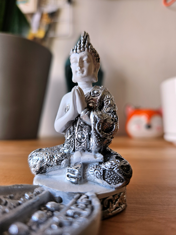 Porta incienso Buda blanco