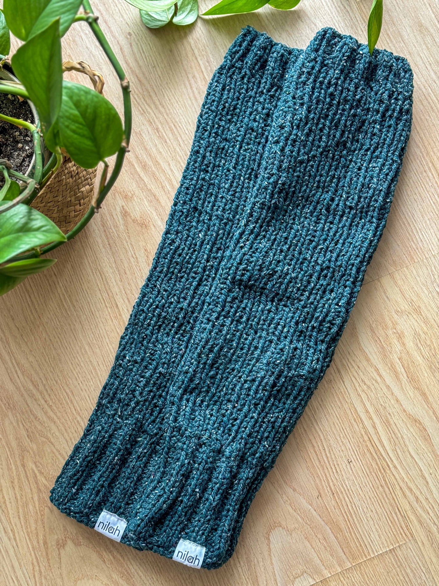 Polainas de lana de ropa reciclada - 60 cm