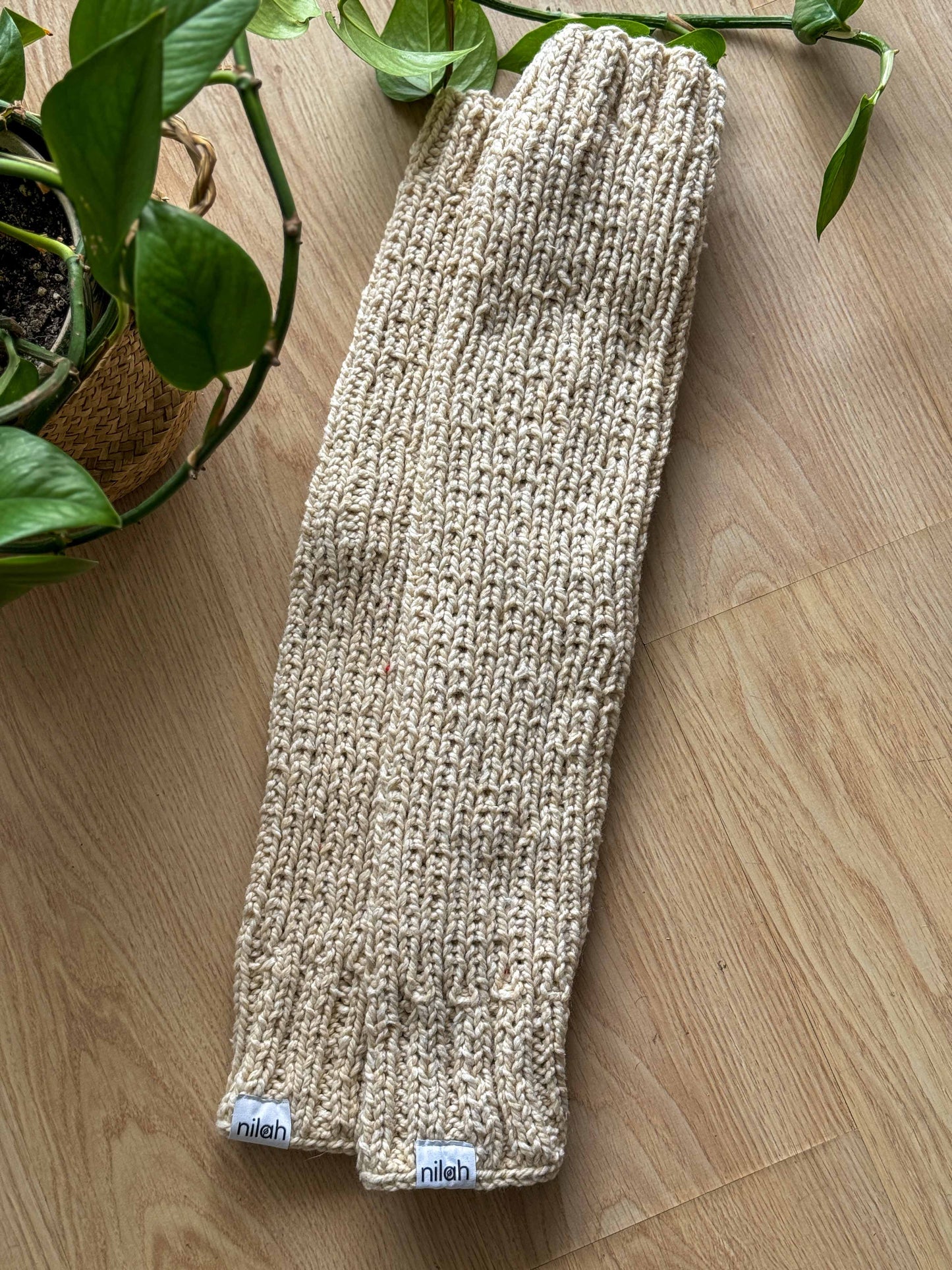Polainas de lana de ropa reciclada - 60 cm