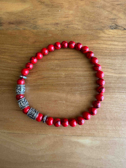 Pulsera de Howlita roja