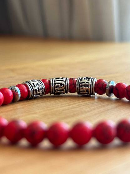 Pulsera de Howlita roja