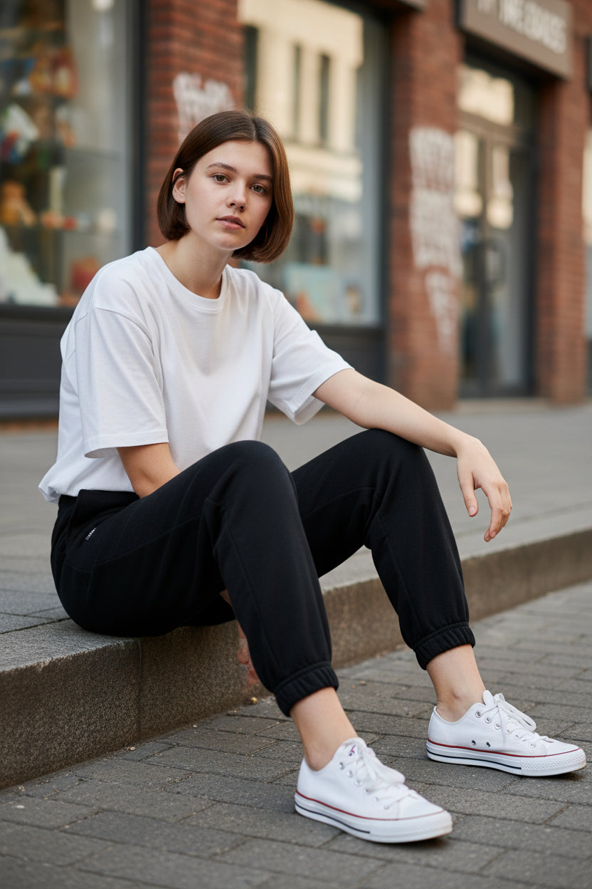 Jogger algodón negro