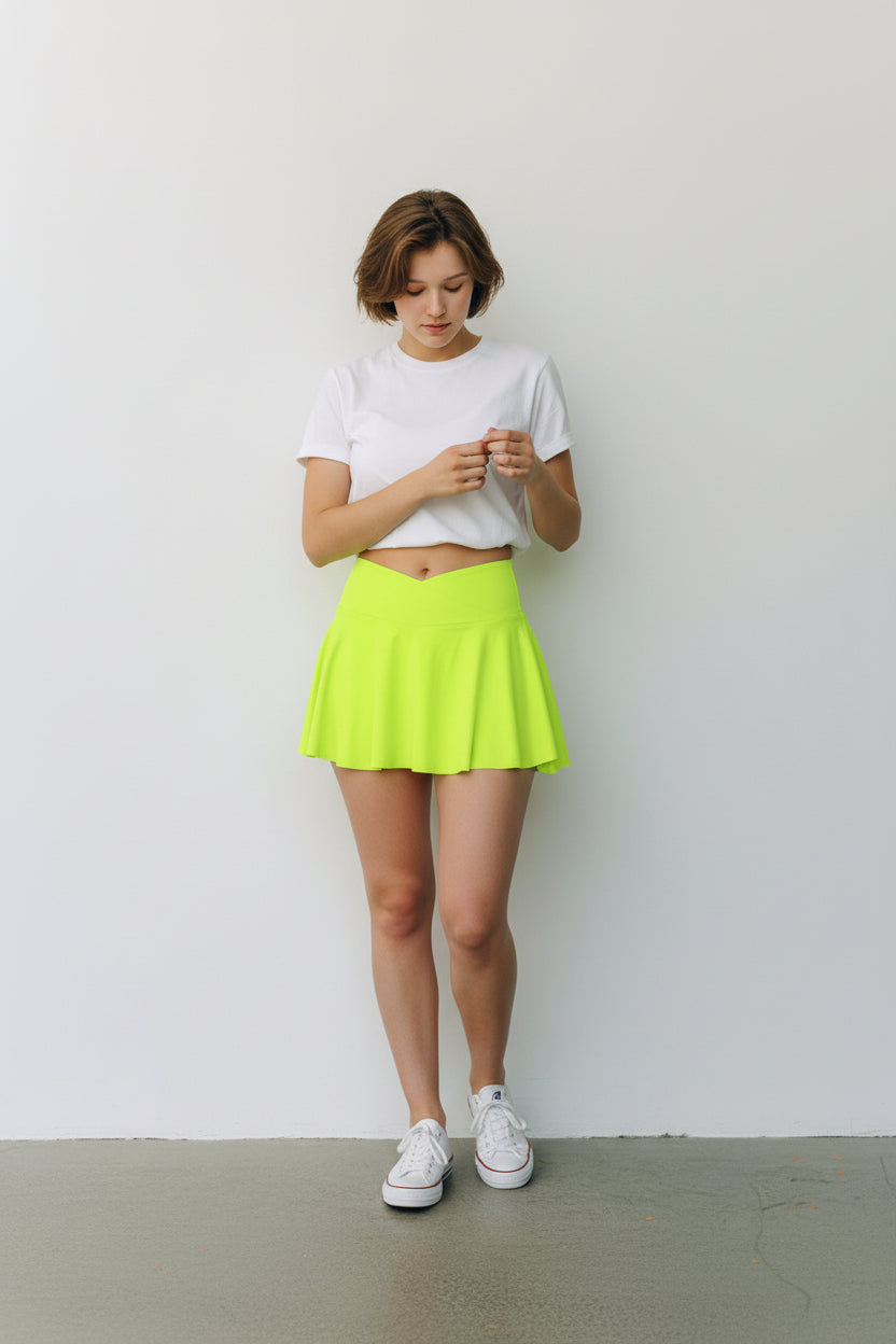 Falda amarillo fluor