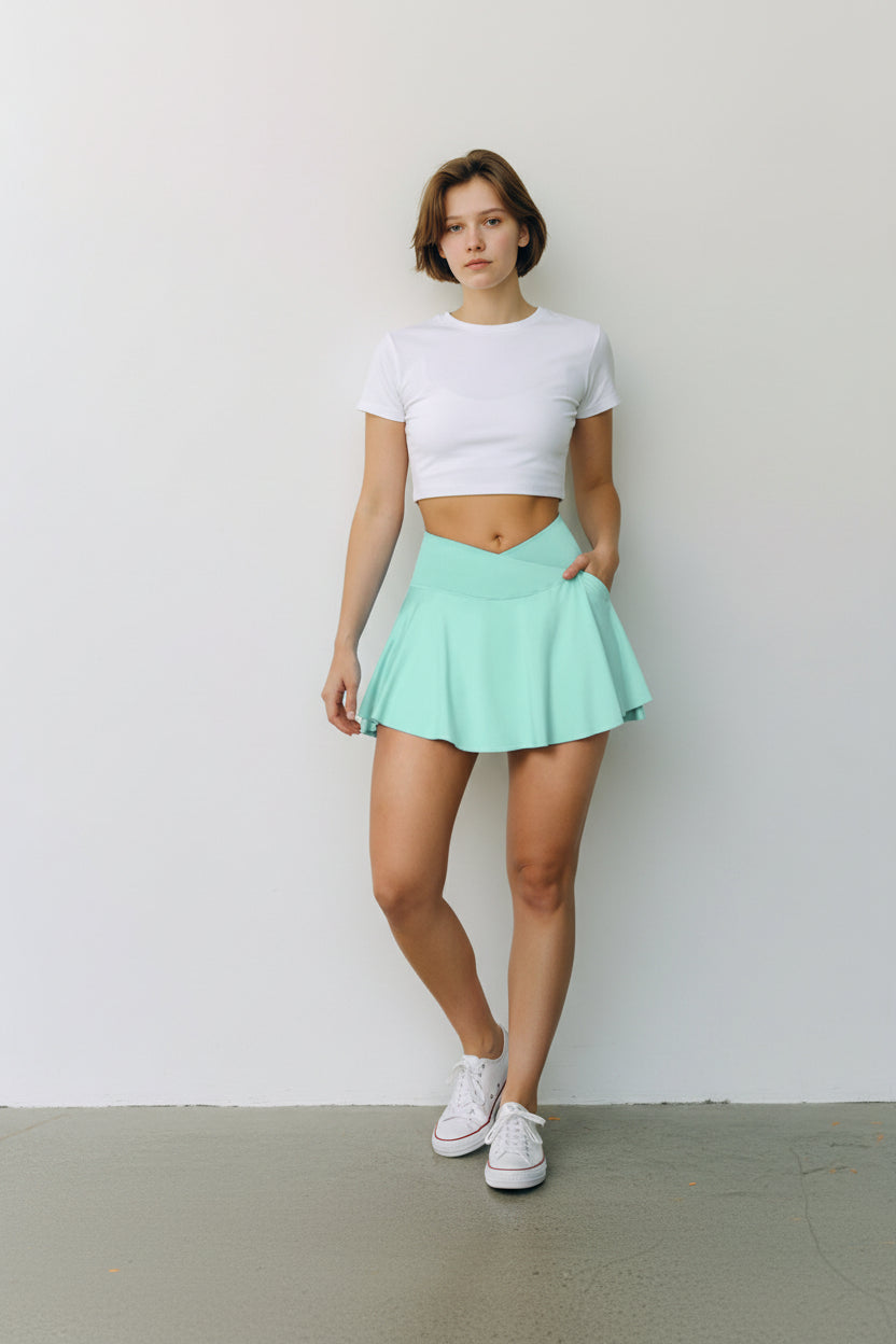 Falda verde menta